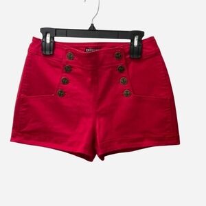 Pre-owned Express Women's Vibrant Red High Waist Shorts